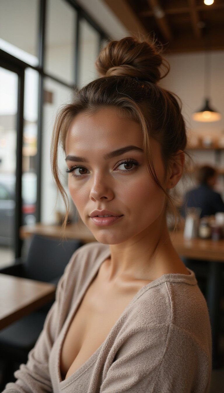 Slicked Side Bun With Wet Edge Definition