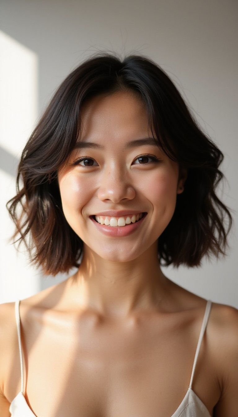 Wet Look Bob With Glossy Face-Framing Layers