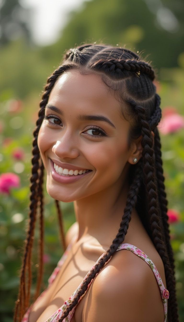 Wet Look Braided Crown For Chic Boho Vibe