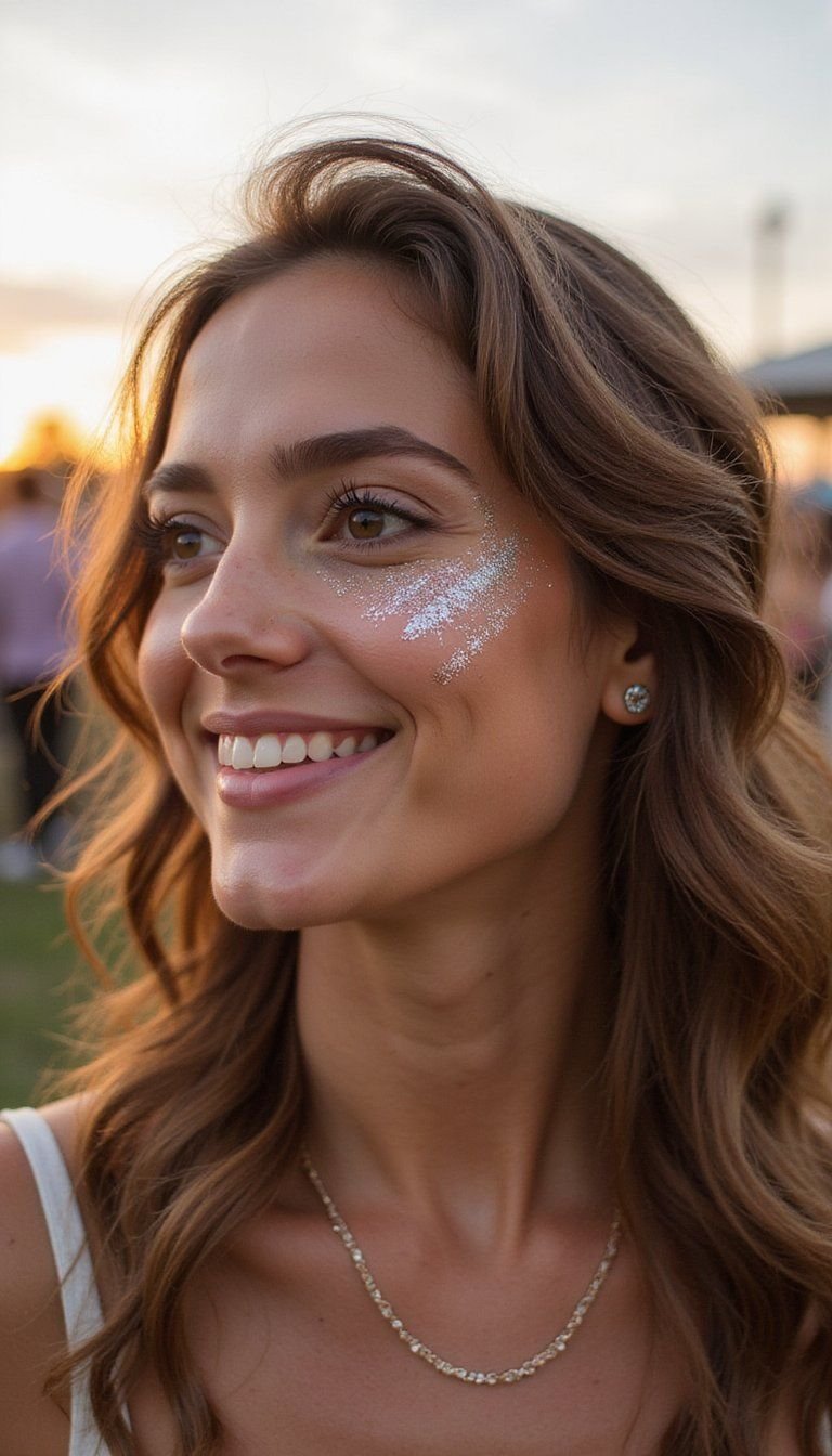 Festival Glitter Along A Zigzag Part Line