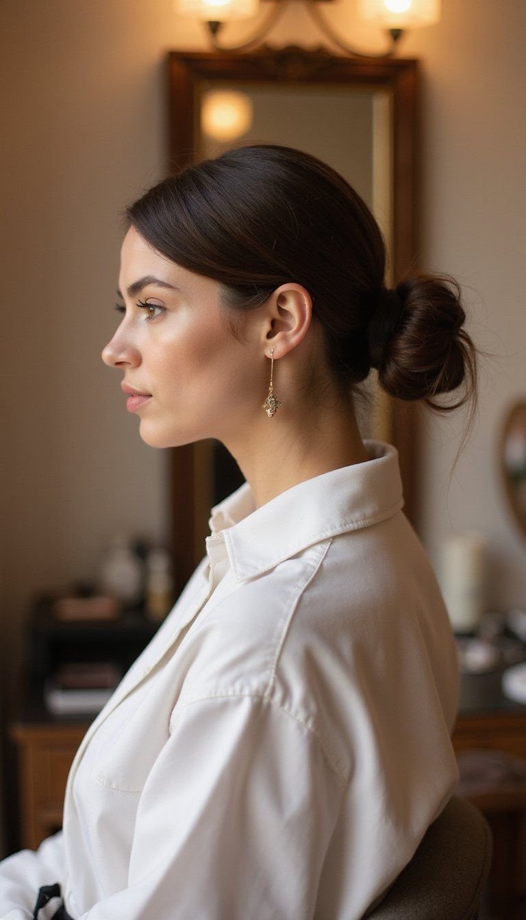 Low Bun Anchored By Zigzag Part