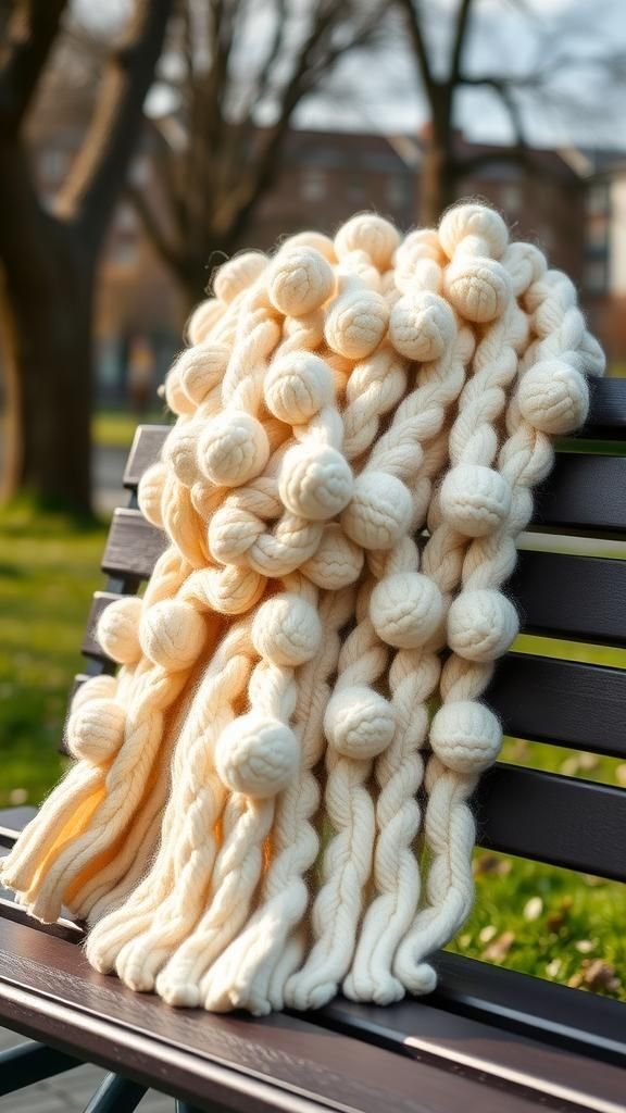 Boisterous bobble scarf that snuggles the neck