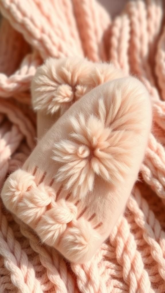 Fuzzy ear warmers with a soft halo