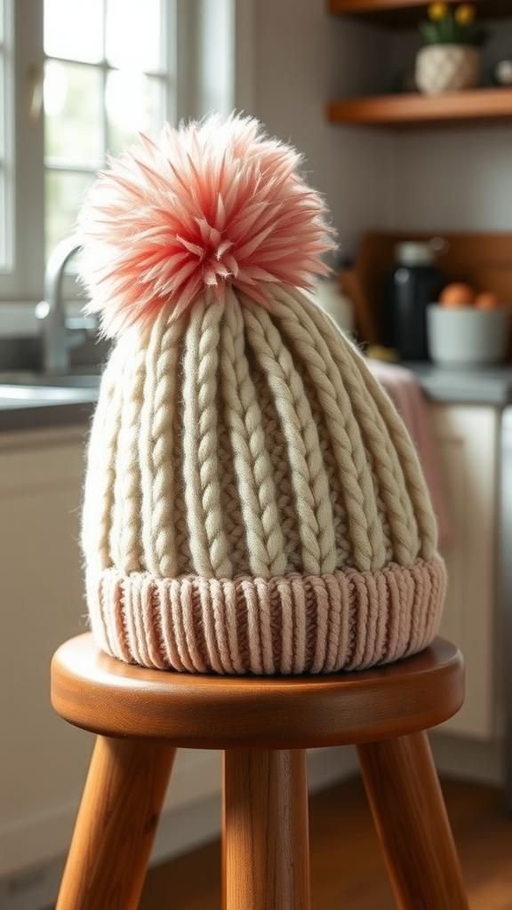 Plush pompom beanie that feels like a hug