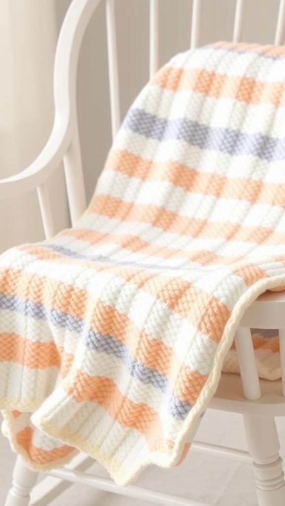 Sweet baby blanket in soft stripe rows