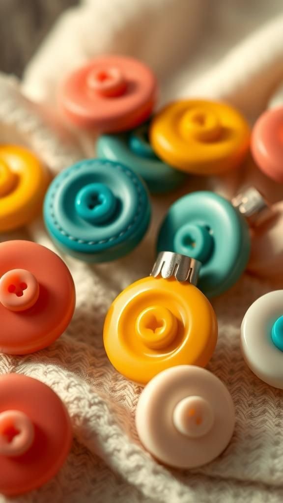 Button baubles with cheerful mismatched charm