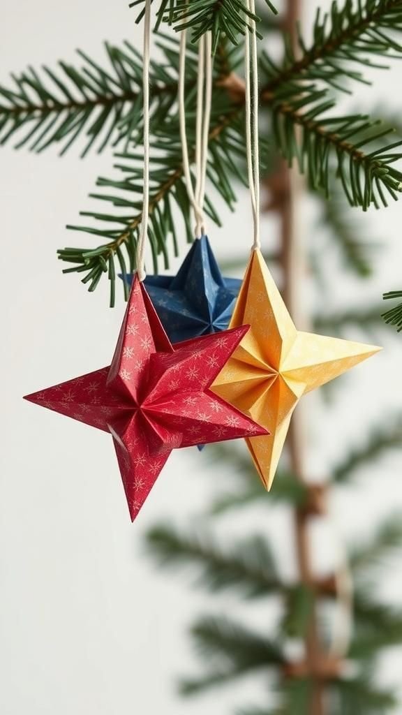 Origami paper stars with crisp folded geometry
