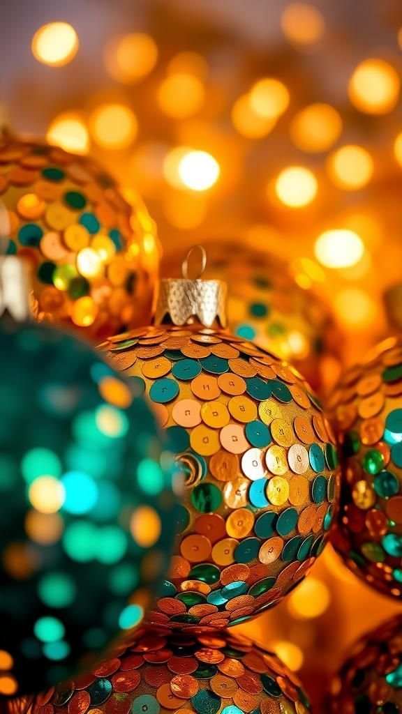 Sequin disco balls for playful tree sparkle
