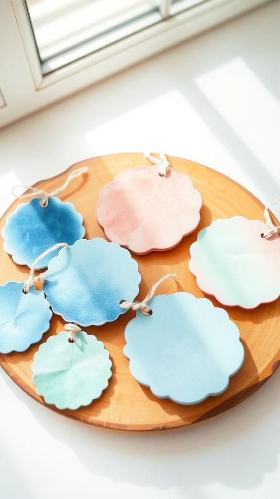 Watercolor paper circles with soft color washes