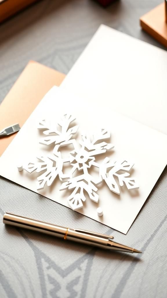 Cut-and-layered silhouette snowflake cards for heartfelt notes