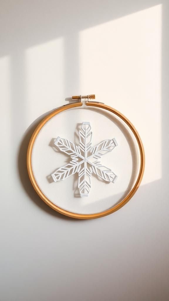 Embroidery hoop snowflake wall hangings full of charm