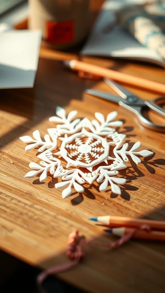 Old-school cut-paper snowflakes with a twist