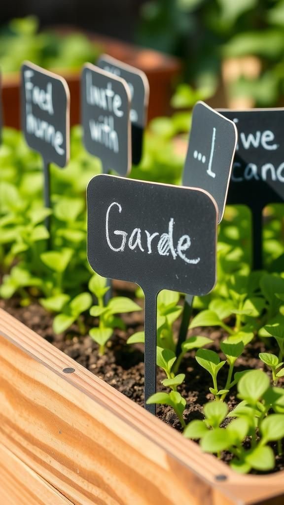 Chalkboard painted stakes for changing notes