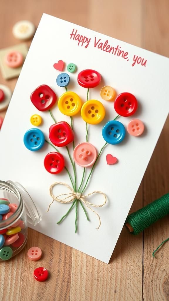 Button bouquet arranged into a little bloom