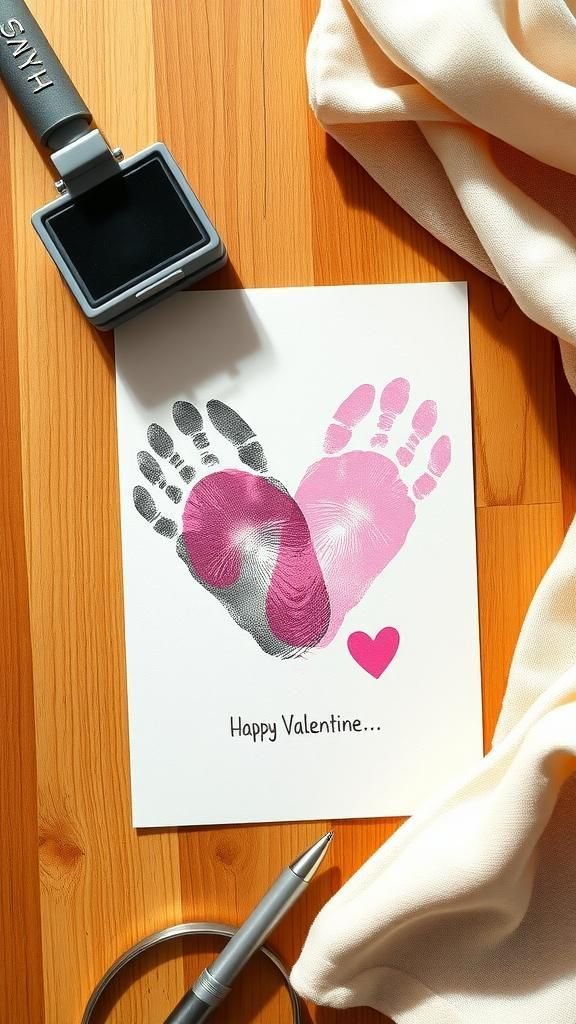 Fingerprint heart keepsake with tender charm