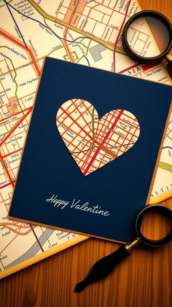Map heart for nostalgia and shared routes