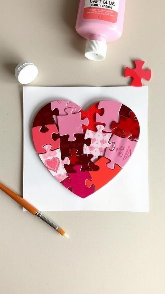 Puzzle piece heart for playful connection