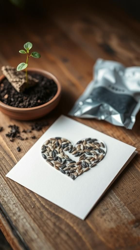 Seed paper heart that grows into something living