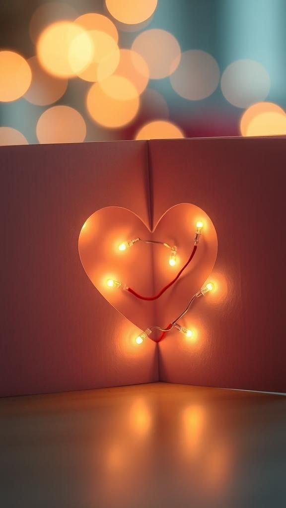 Tiny LED lights for a soft glowing card