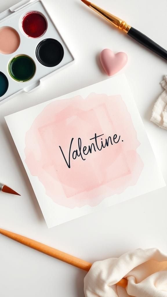 Watercolor wash with handwritten sentiment