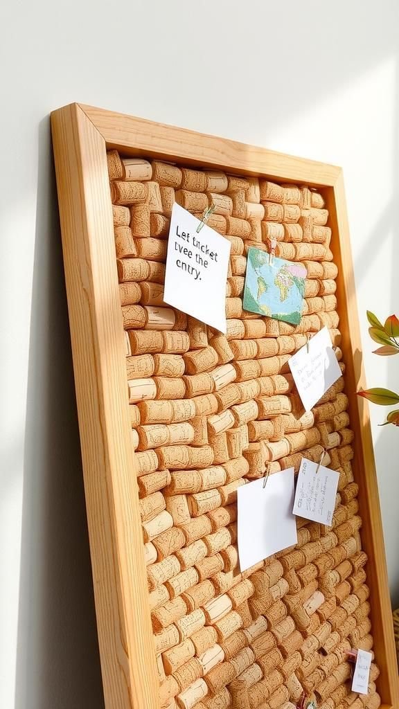 Message boards built from cork tiles