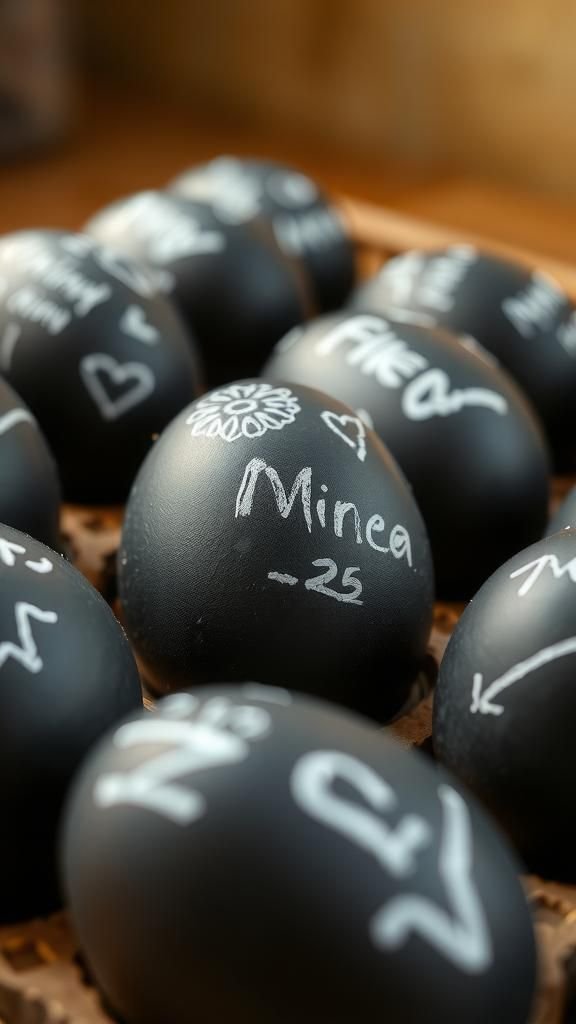 Chalkboard eggs for handwritten notes and doodles