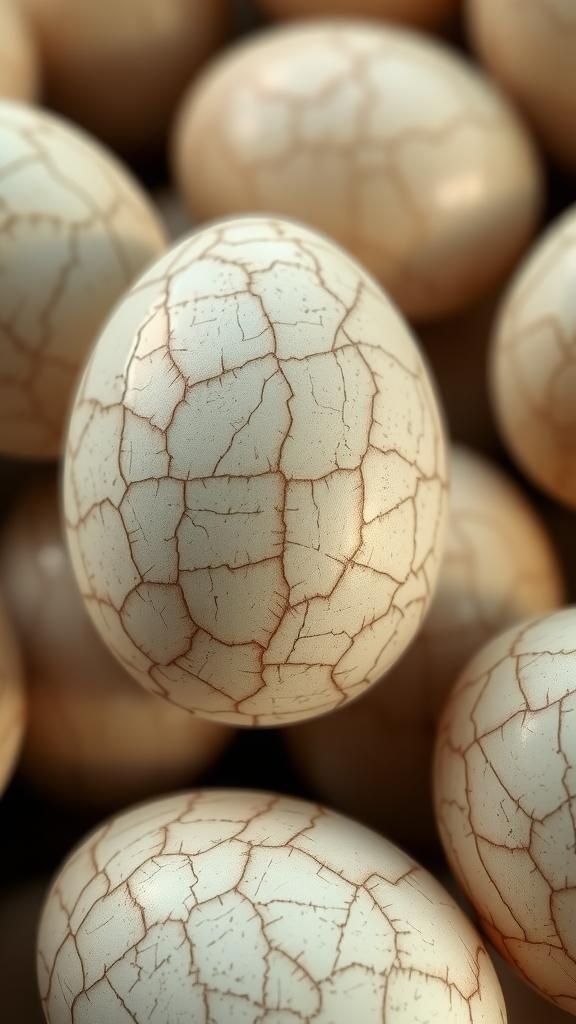 Crackle-dyed eggs with aged ceramic effect
