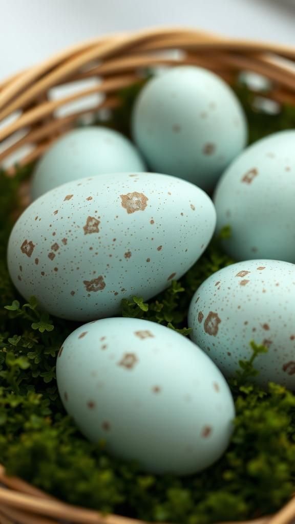 Speckled robin-egg style with tiny flecks