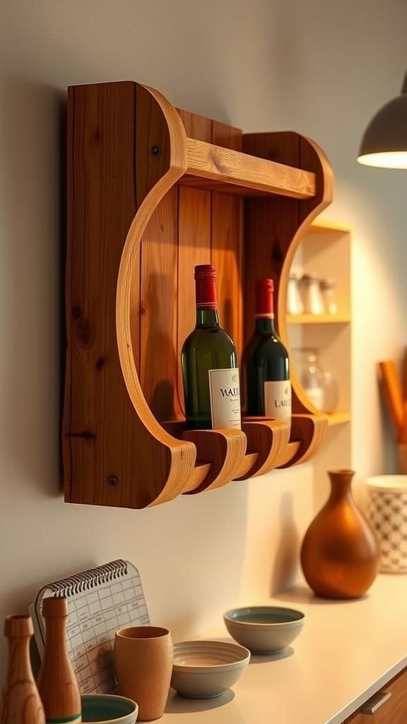 Rustic wine rack for countertop or wall display