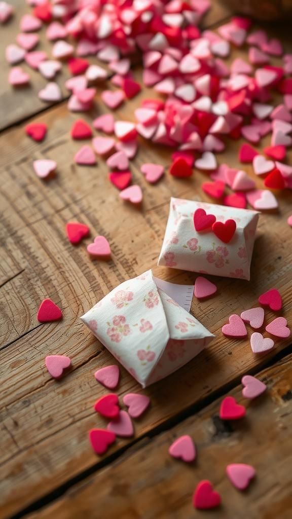 Heart confetti pockets for sweet surprise notes