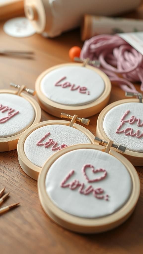 Mini embroidery hoop art for quick keepsakes