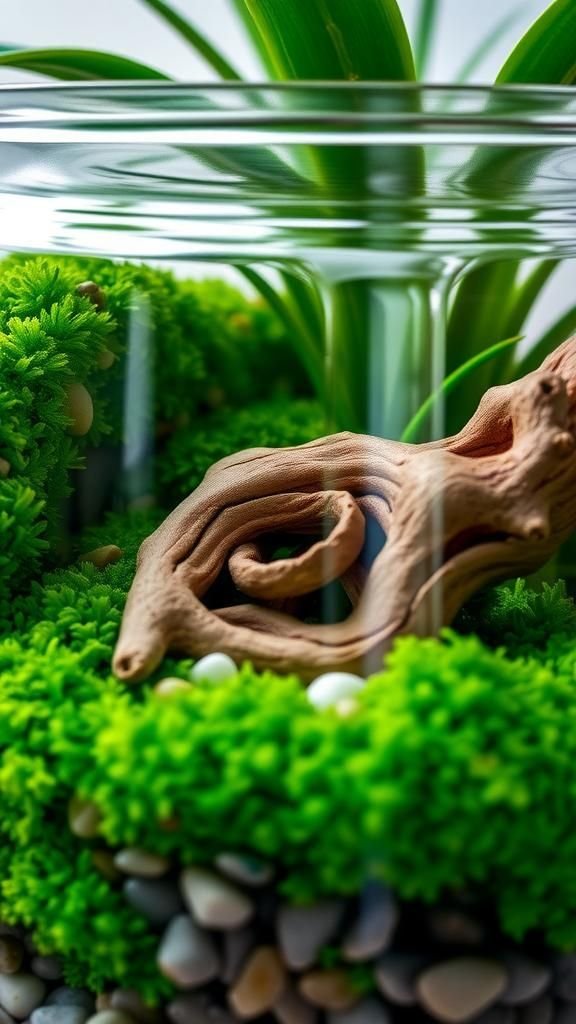 Mini terrarium jars with tiny moss gardens