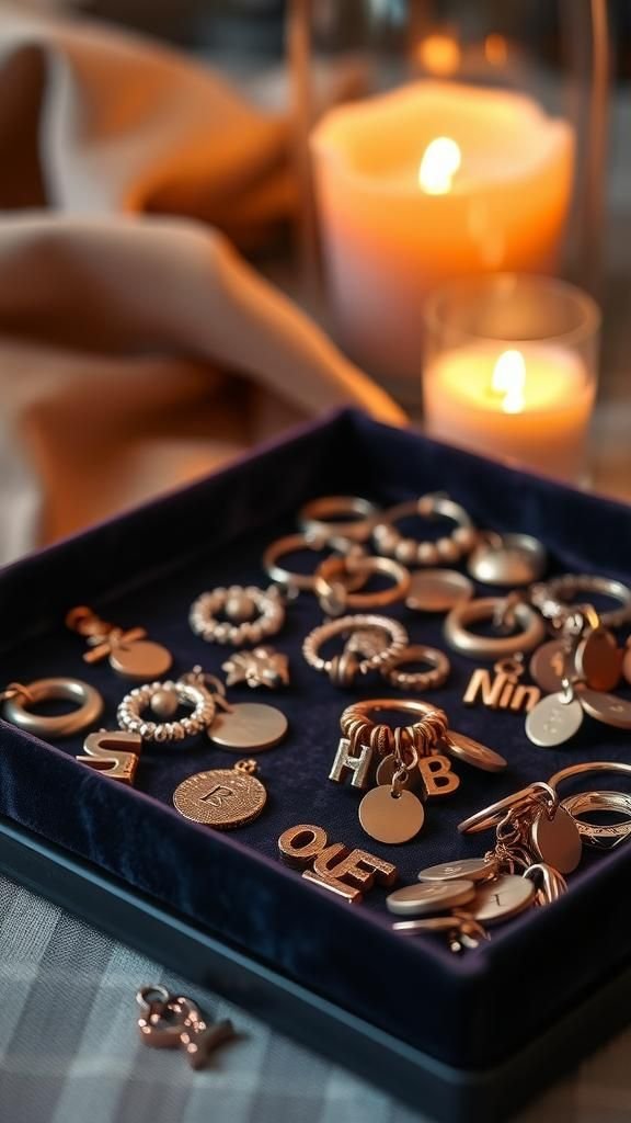 Personalized wine charms with tiny charms