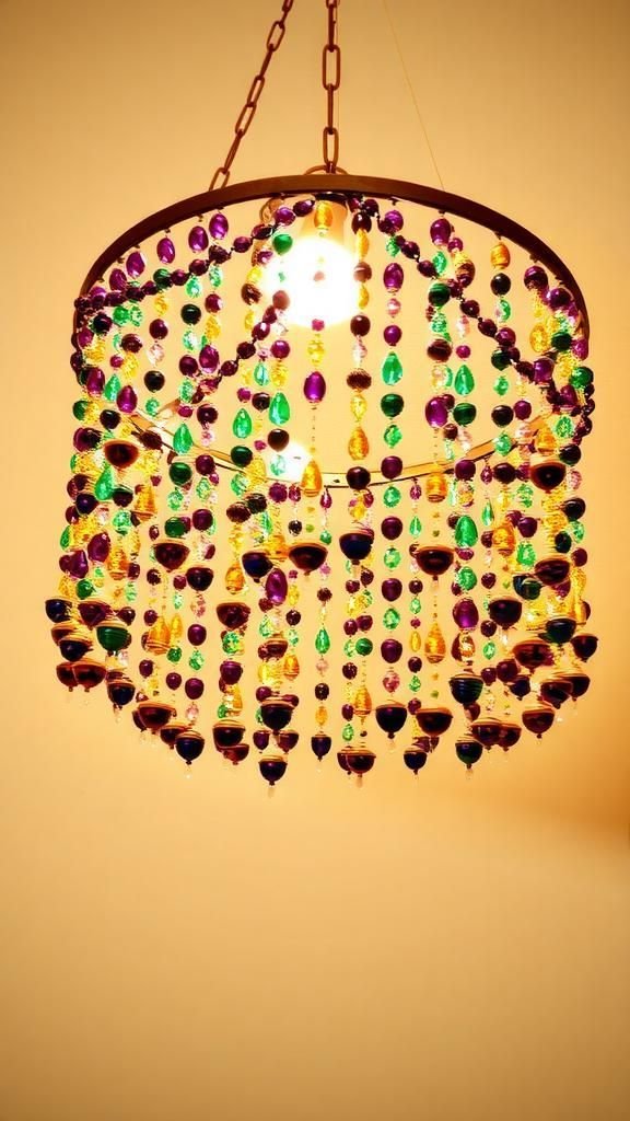 Bead chandelier from reclaimed necklaces