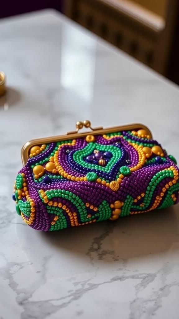 Bead-embellished clutch for evening strolls