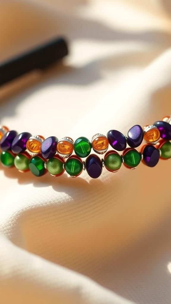 Beaded headband that whispers parade rhythm