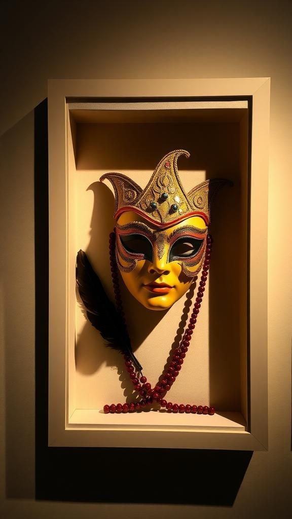 Mask-in-a-frame shadow box display idea