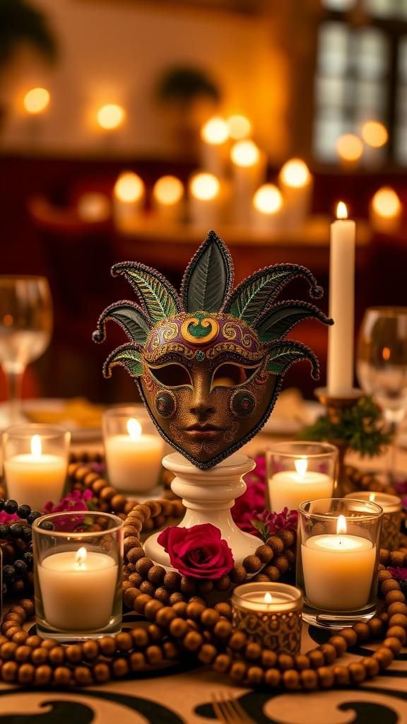 Mask-mounted centerpiece for festive tables