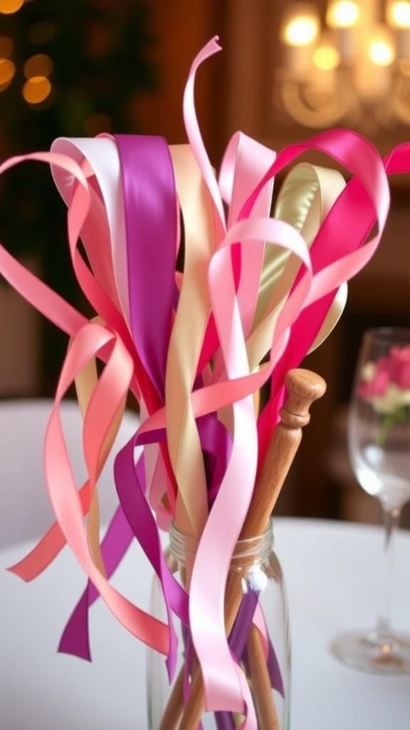 Ribbon wands for joyful table-to-floor waving