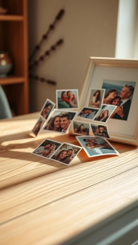 Romantic photo collage cut into a heart shape