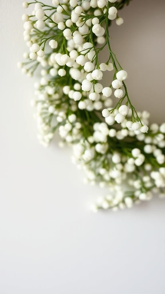Lace and dried baby’s breath cloud wreath