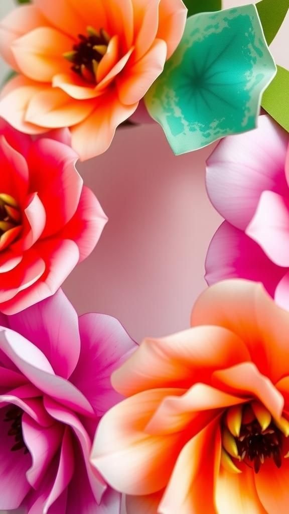 Paper flower medley with painted edges