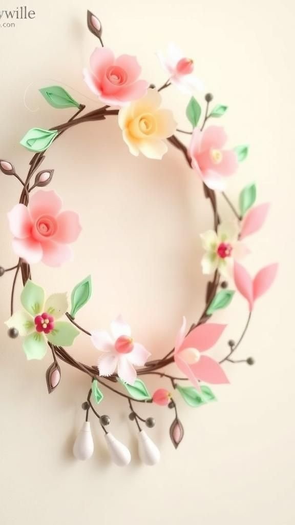 Paper quilled blooms for delicate visual texture