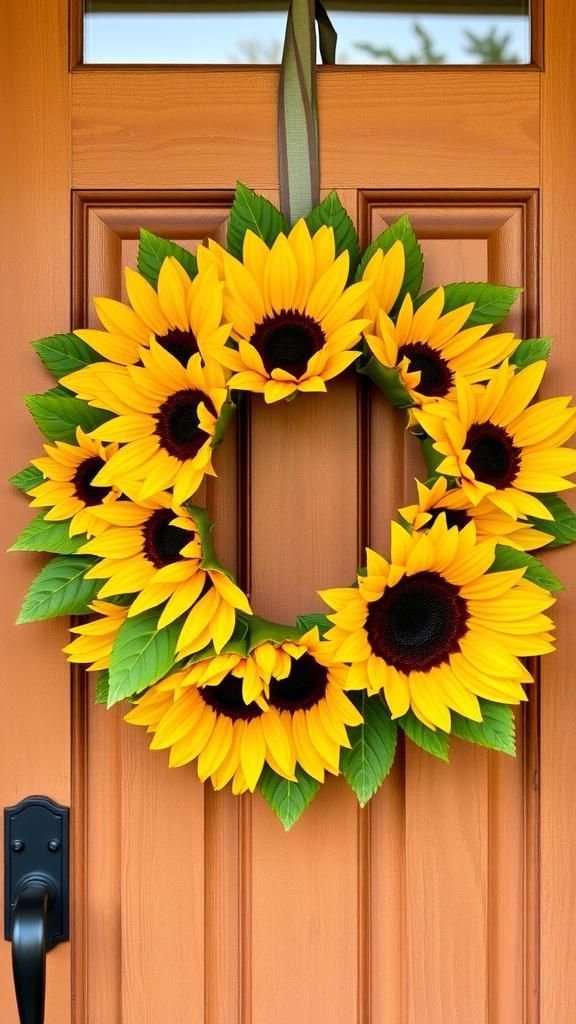 Sunflower farmhouse wreath for cheerful afternoons