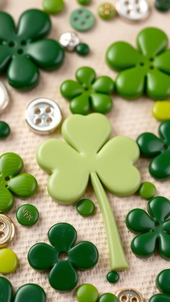 Button shamrock collage that’s delightfully tactile