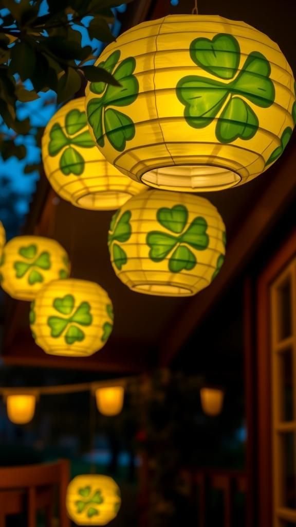 Shamrock paper lanterns for a soft evening glow