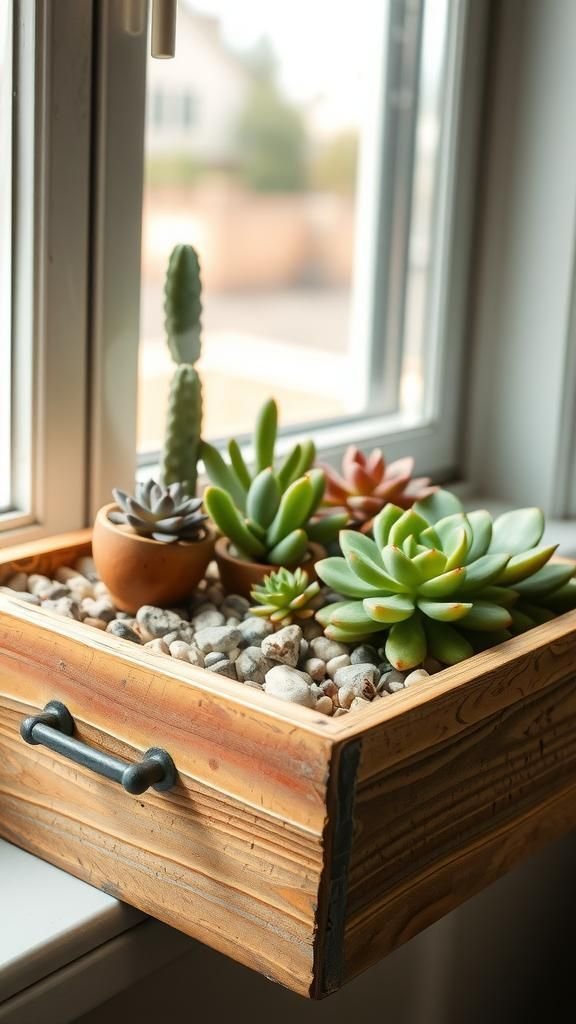 Drawer planter: a tiny reclaimed window box