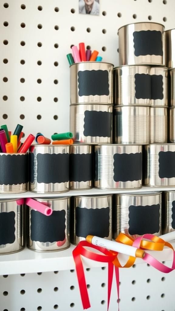 Chalkboard-label craft supply sorter