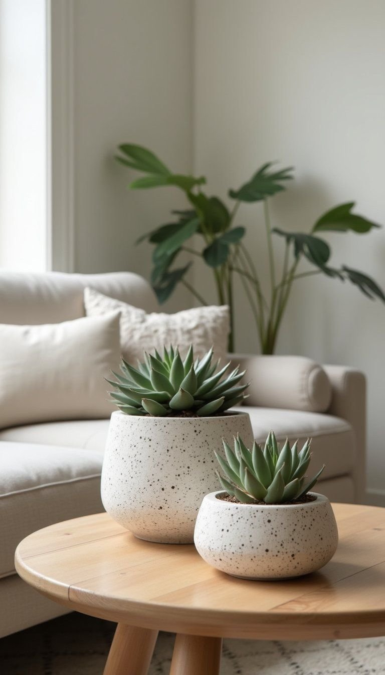 DIY terrazzo plant pots from concrete