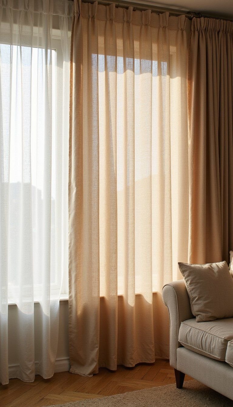 Mix curtain panels for layered light control